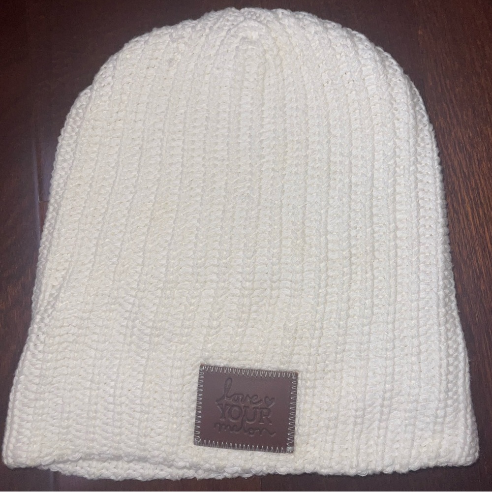 White Uncuffed Love Your Melon Beanie